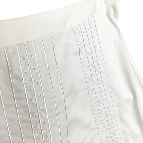 TEMPERLY LONDON Bellanca Embroidered Cotton Poplin Midi Skirt - Picture 7 of 14